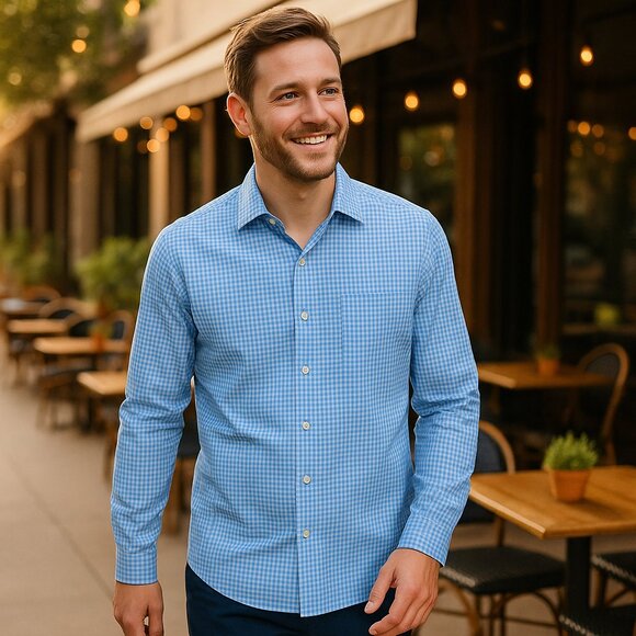 Peter Millar Men’s 2-Shirt Bundle Gingham & Check Button Downs Size M - Picture 3 of 14